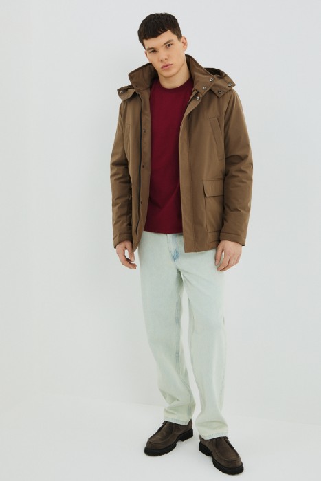 утепленная куртка с капюшоном 809864003 фотография