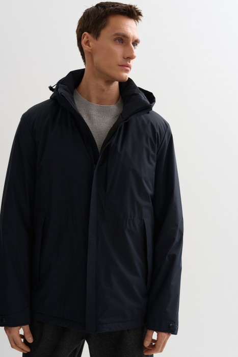 утепленная куртка с капюшоном от бренда снежная королева вид слева