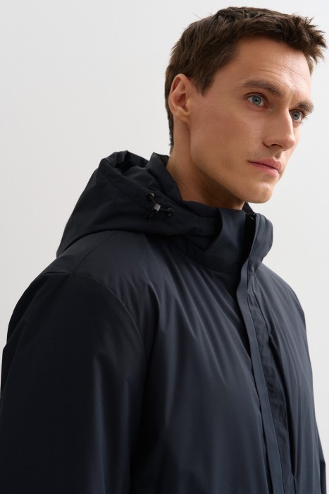 утепленная куртка с капюшоном из россии вид сбоку