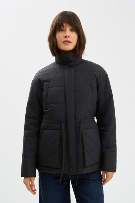 утепленная куртка с кулиской от бренда снежная королева вид слева