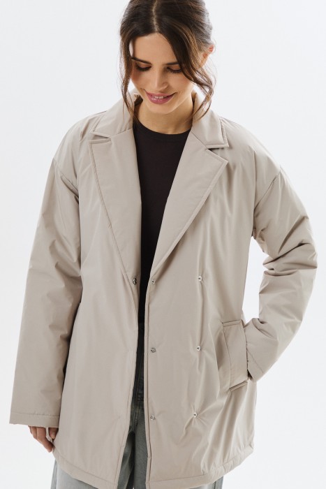 утепленная куртка с поясом 807414003 фотография