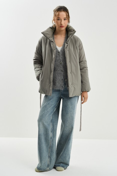 утепленная куртка с поясом 787531003 фотография