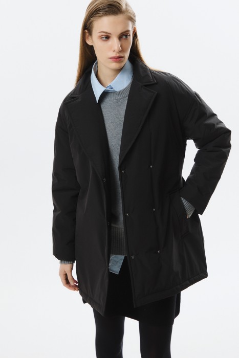 утепленная куртка с поясом 807402003 фотография