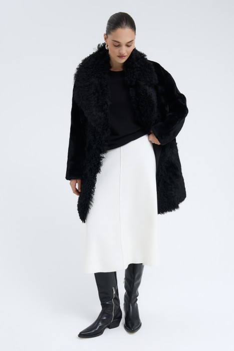 утепленная шуба из овчины 732722003 фотография