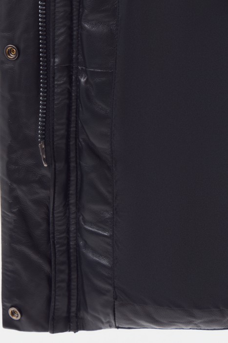 утепленное кожаное пальто с капюшоном по цене 12930 руб вид справа