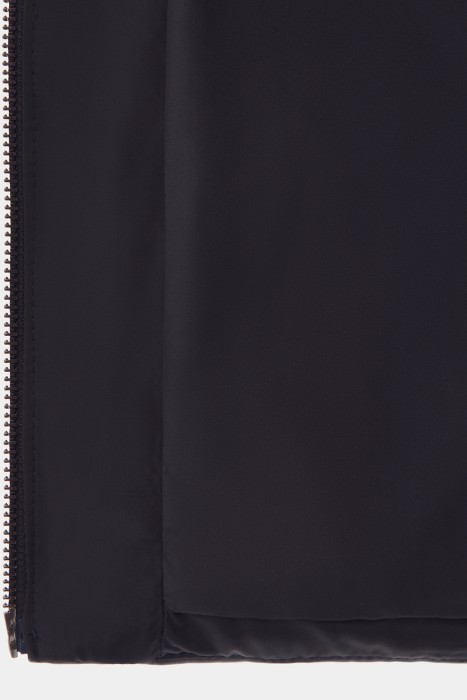 утепленное кожаное пальто с капюшоном из россии вид сбоку