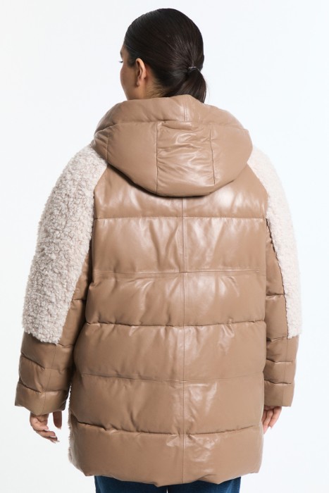 утепленное кожаное пальто по цене 10600 руб вид справа