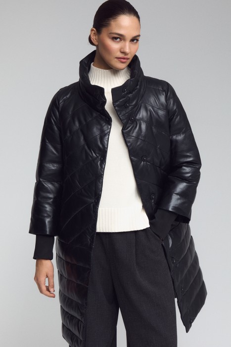 утепленное пальто из натуральной кожи 776255003 фотография