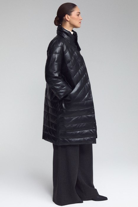 утепленное пальто из натуральной кожи по цене 10150 руб вид справа