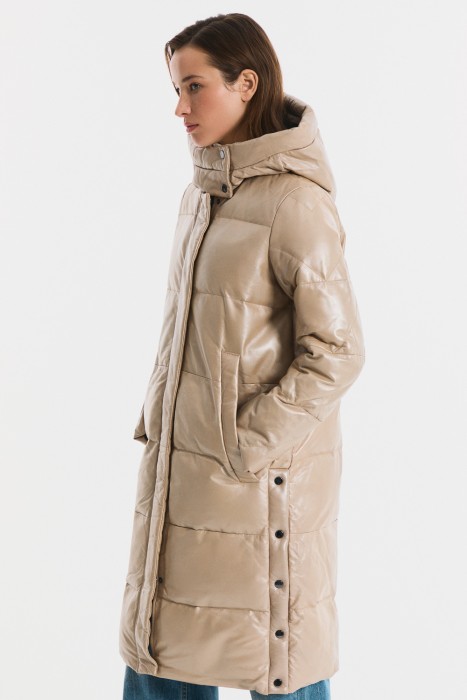 утепленное пальто из натуральной кожи по цене 11000 руб вид справа