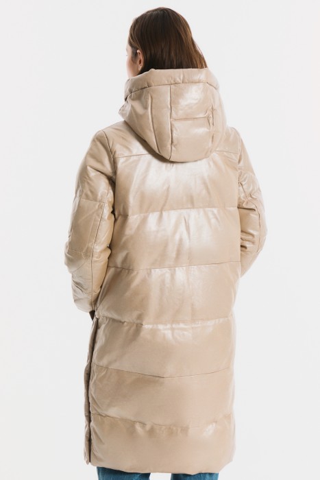 утепленное пальто из натуральной кожи из россии вид сбоку