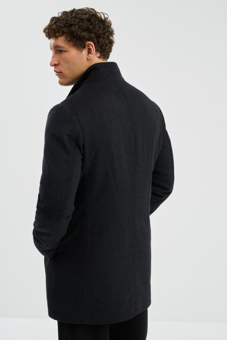 утепленное пальто из смесовой шерсти по цене 12950 руб вид справа
