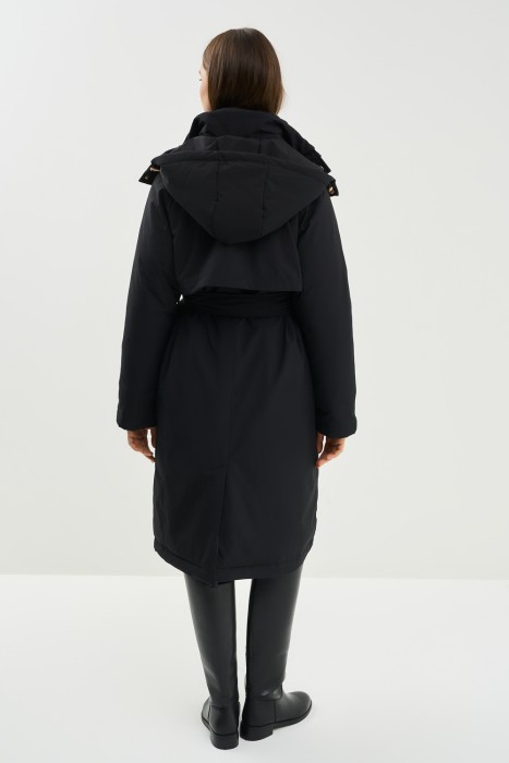 утепленное пальто с капюшоном по цене 6110 руб вид справа