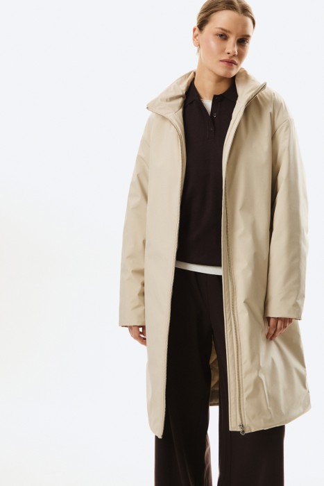 утепленное пальто с капюшоном 808115003 фотография