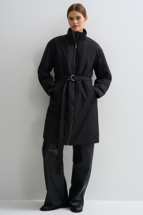 утепленное пальто с капюшоном 808123003 фотография