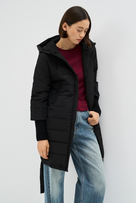 утепленное пальто с капюшоном 770889003 фотография