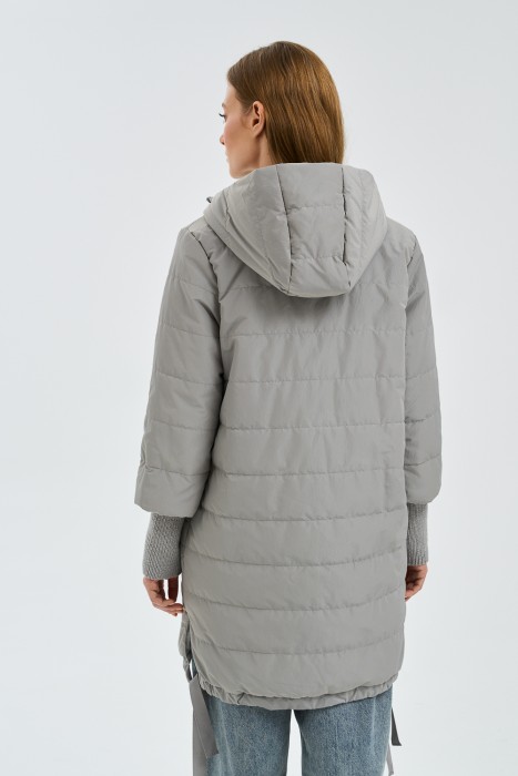 утепленное пальто с капюшоном по цене 4380 руб вид справа