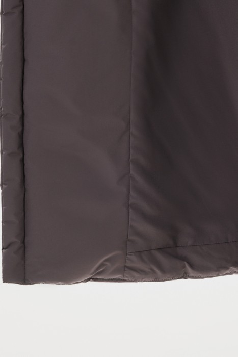 утепленное пальто с капюшоном из россии вид сбоку