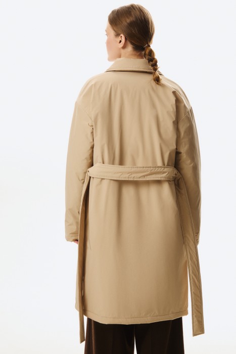 утепленное пальто с поясом по цене 4790 руб вид справа