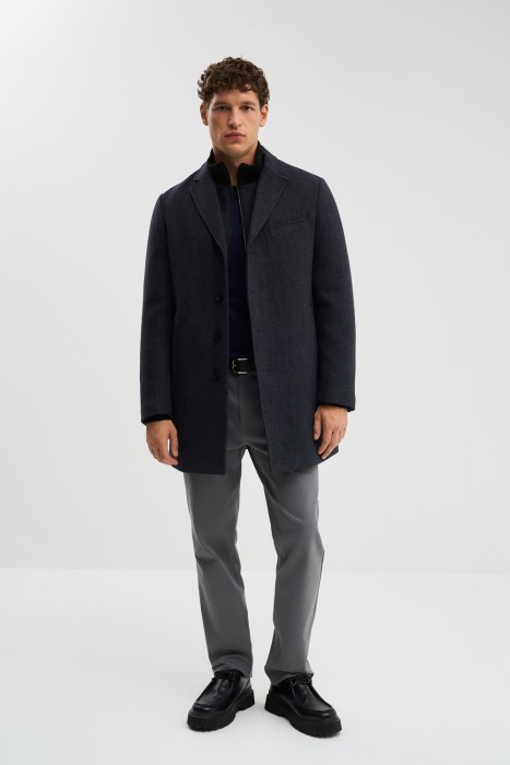 утепленное шерстяное пальто 771581003 фотография