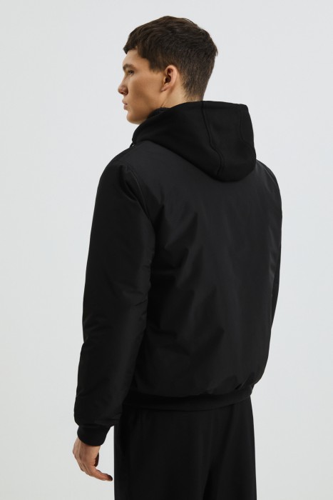 утепленный бомбер с капюшоном от бренда снежная королева вид слева