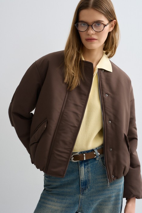 утепленный бомбер от бренда снежная королева вид слева