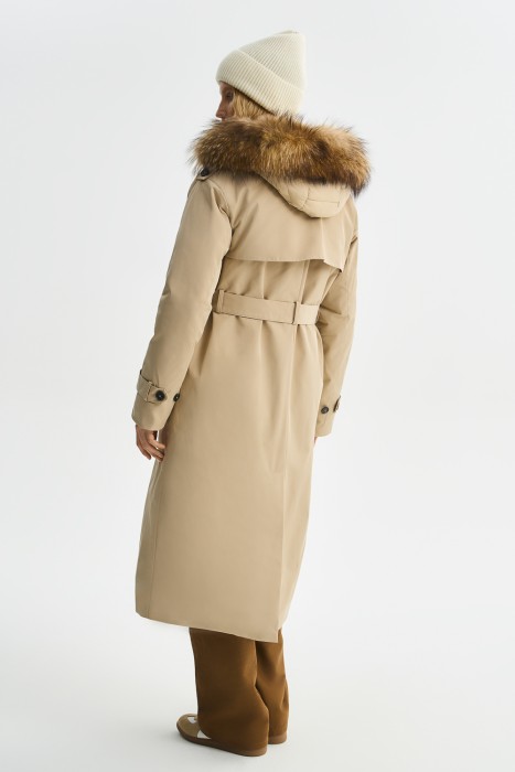 утепленный тренч с капюшоном по цене 16640 руб вид справа