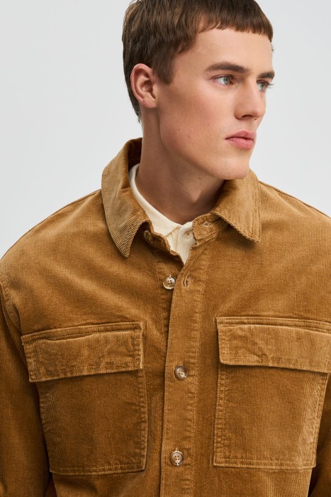 вельветовая рубашка из хлопка от бренда снежная королева вид слева