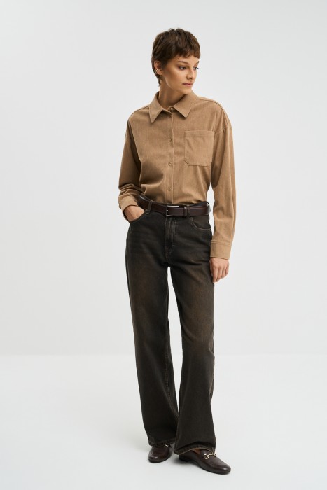 вельветовая рубашка от бренда снежная королева вид слева