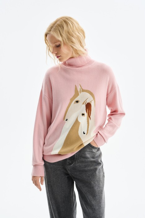 водолазка с рисунком от бренда снежная королева вид слева