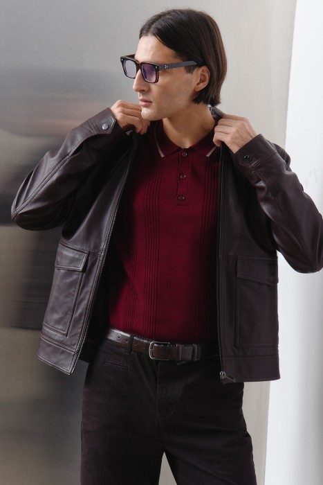 вязаное поло от бренда снежная королева вид слева