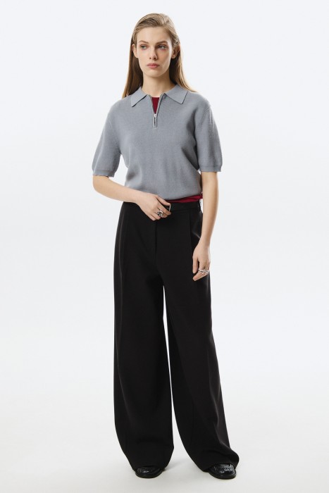 вязаный джемпер-поло от бренда снежная королева вид слева