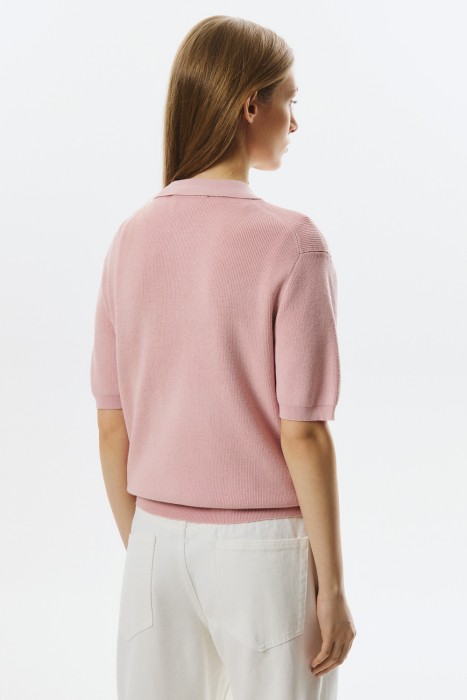 вязаный джемпер-поло от бренда снежная королева вид слева