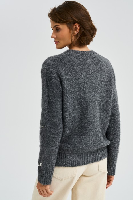 вязаный джемпер с декором по цене 1980 руб вид справа