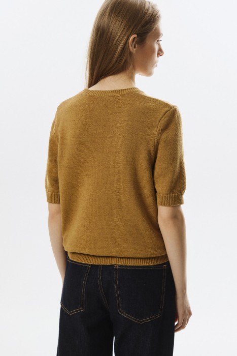 вязаный джемпер с короткими рукавами по цене 1310 руб вид справа