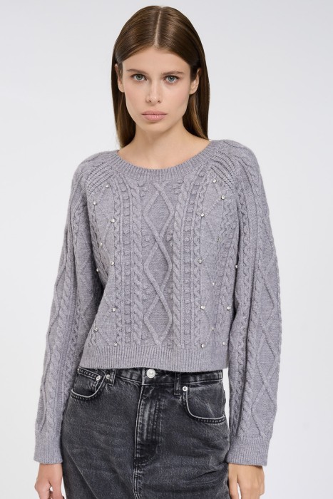 вязаный джемпер от бренда снежная королева вид слева