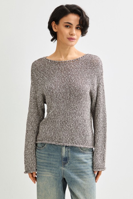 вязаный джемпер от бренда снежная королева вид слева