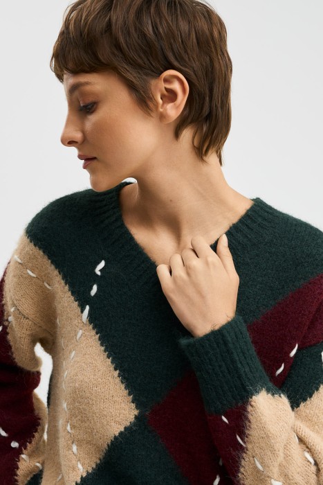 вязаный джемпер из россии вид сбоку