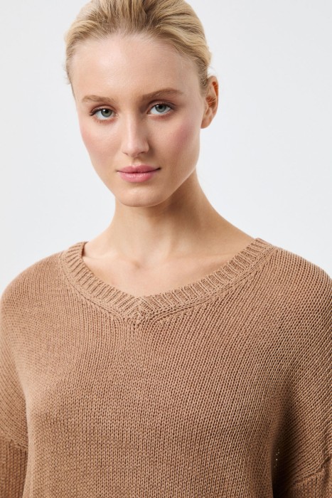 вязаный джемпер из россии вид сбоку