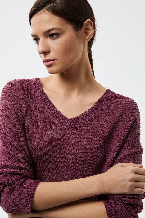 вязаный джемпер из россии вид сбоку