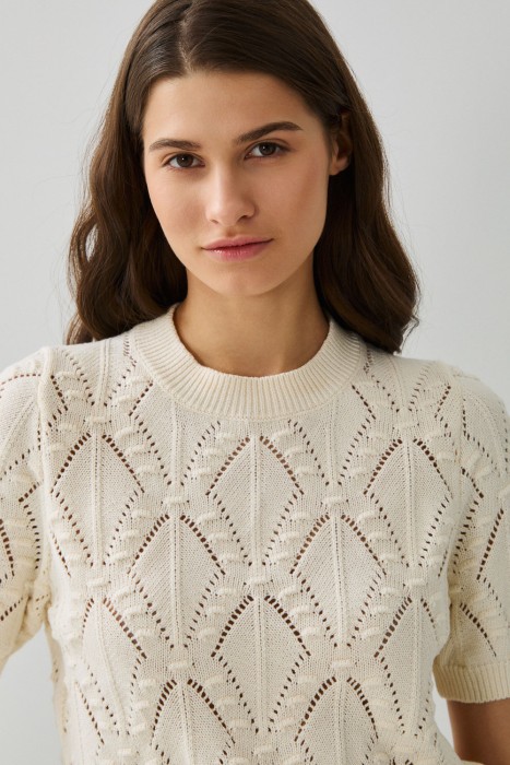 вязаный джемпер из россии вид сбоку