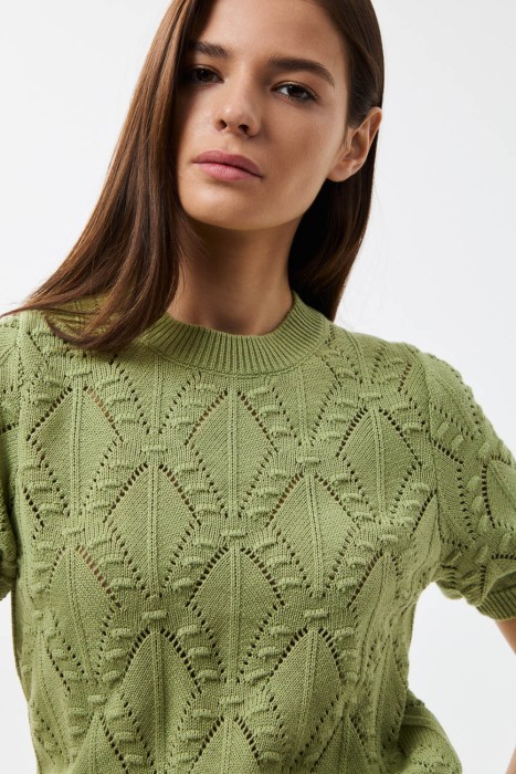 вязаный джемпер из россии вид сбоку