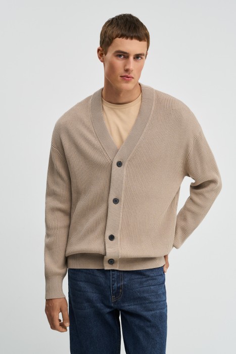 вязаный кардиган из хлопка от бренда снежная королева вид слева