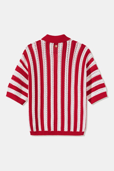 вязаный кардиган в полоску по цене 7190 руб вид справа