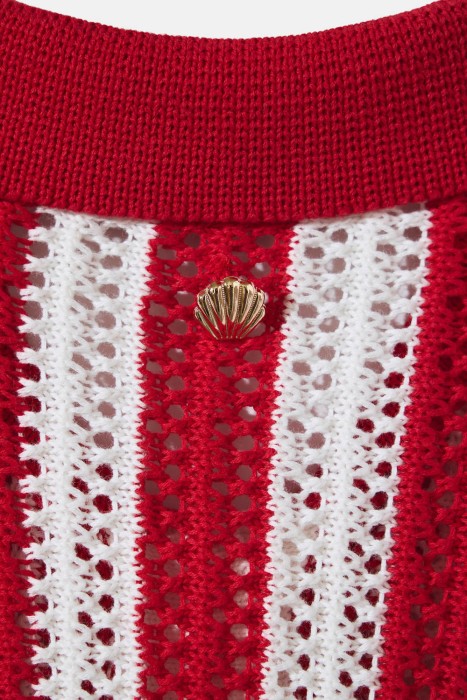 вязаный кардиган в полоску из россии вид сбоку