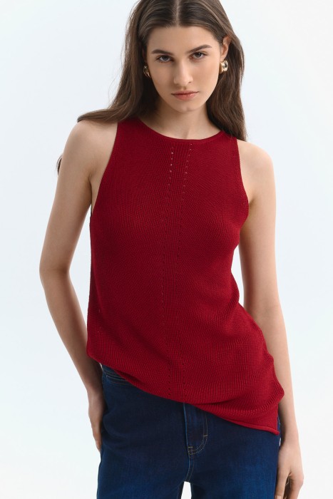 вязаный топ от бренда снежная королева вид слева