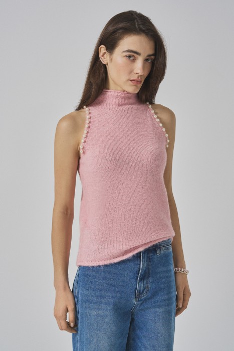 вязаный топ от бренда снежная королева вид слева