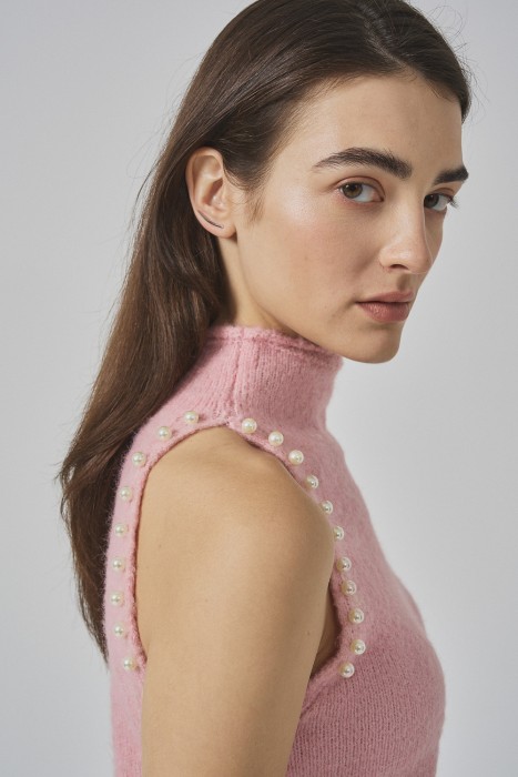 вязаный топ из россии вид сбоку