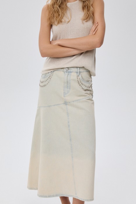 юбка из денима от бренда снежная королева вид слева