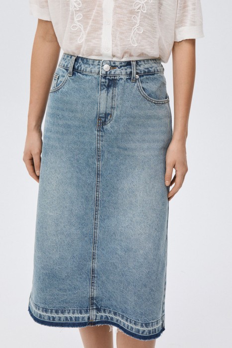 юбка из денима от бренда снежная королева вид слева